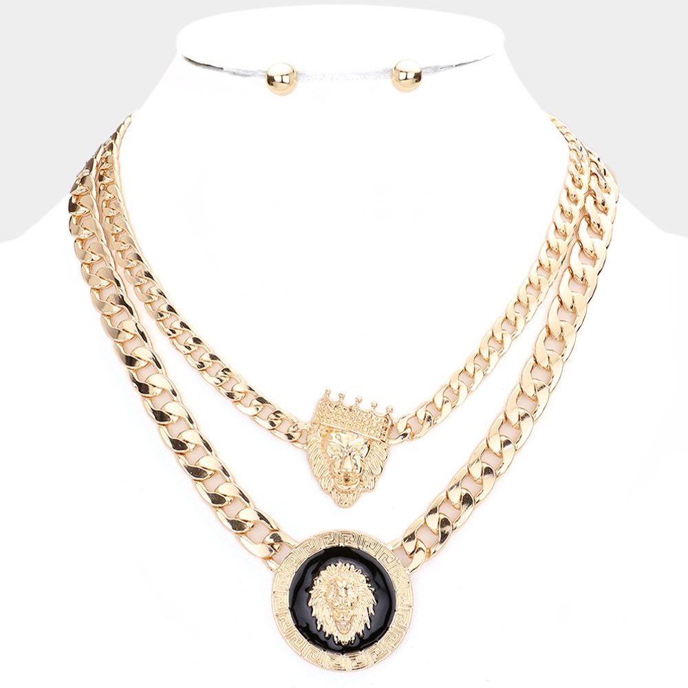 Gold 2 piece chain link necklace